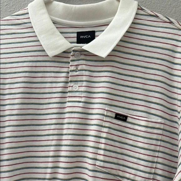 RVCA Men's Striped Polo Shirt - Picture 2 of 4